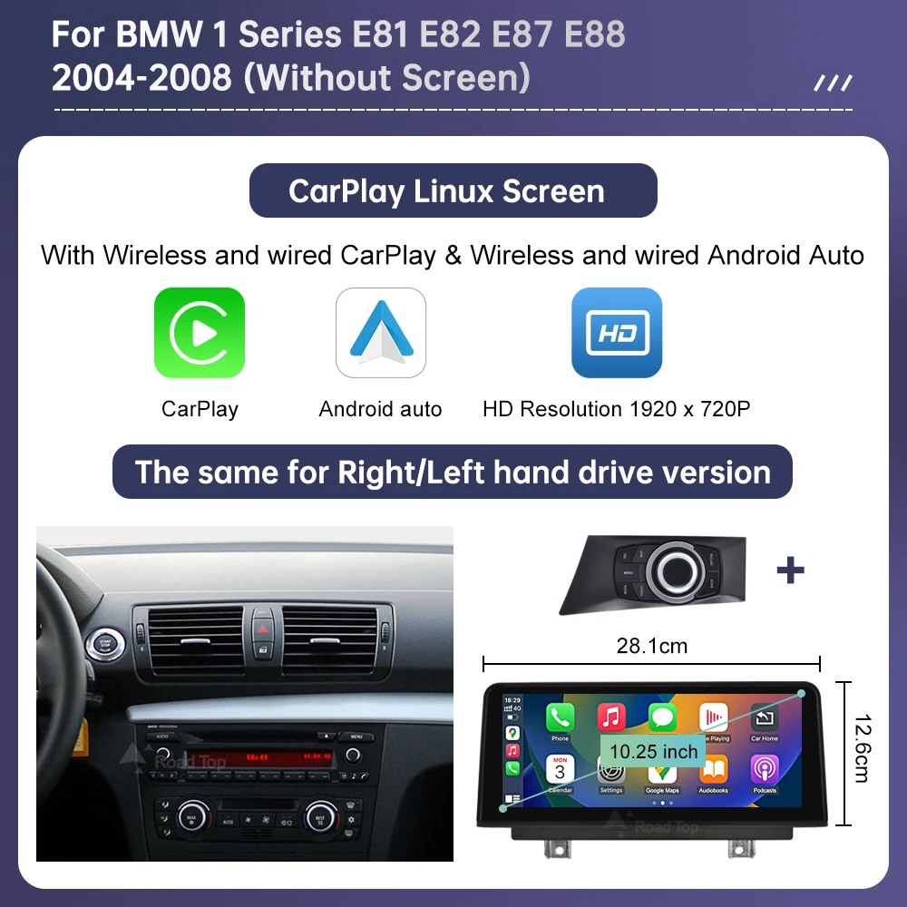 Draadloze CarPlay Android Auto Multimedia Scherm Voor BMW 1-serie E81 E82 E87 E88 CCC CIC Systeem Touch Display Autoradio