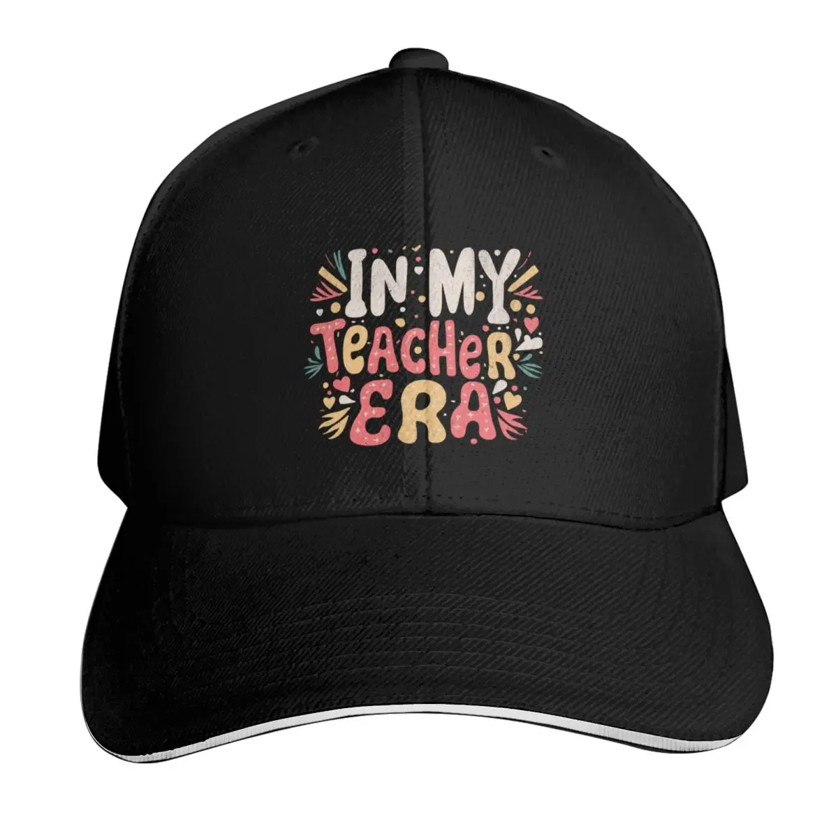 In My Teacher Era Groovy Teacher Gift Baseball Cap Unisex for Men Women Outdoor Golf Running Hiking Summer Beach Travel