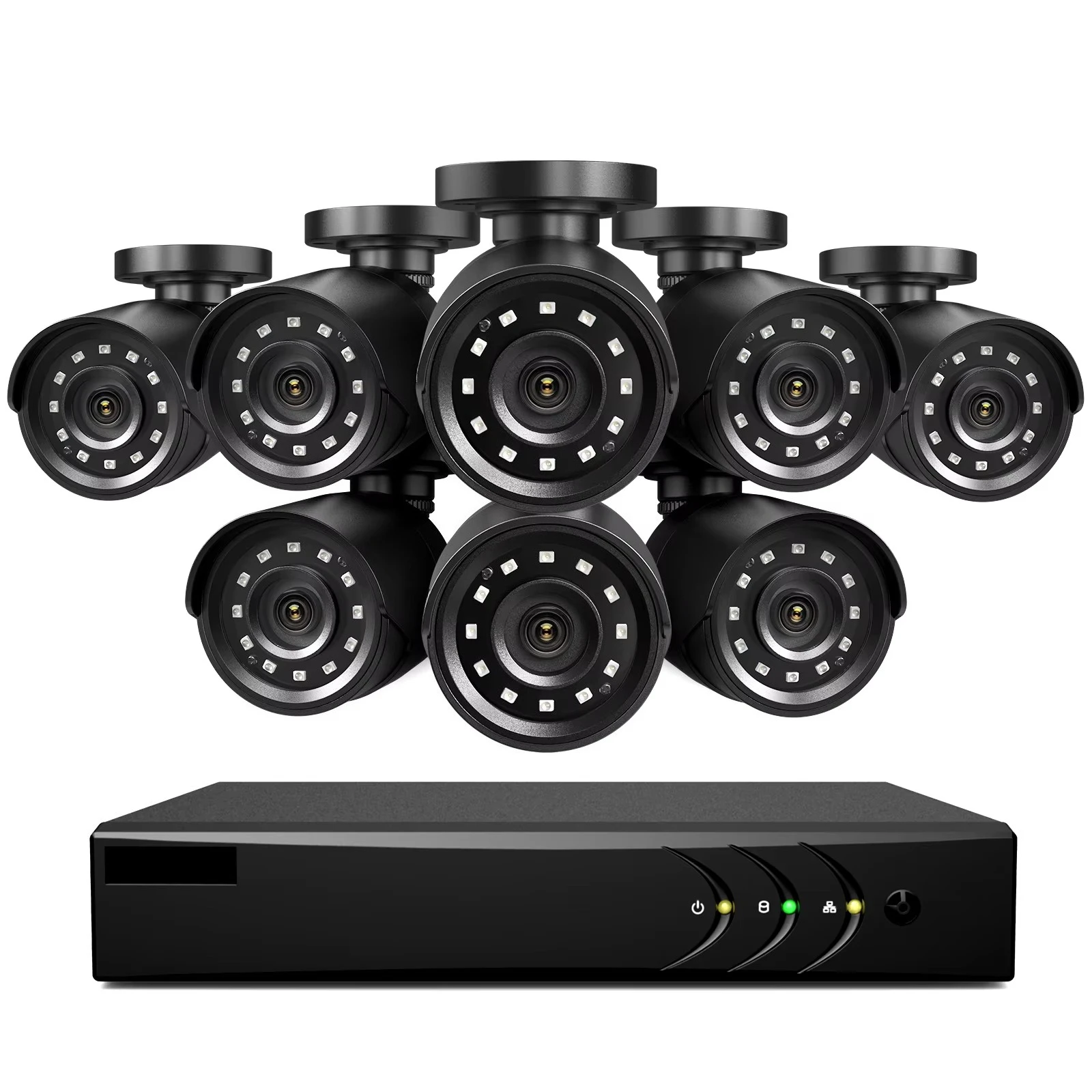 

ANNKE 8pcs 2MP 1080P Security Kit 8 DVR IP66 Waterproof Home CCTV System with 2TB Hard Drive