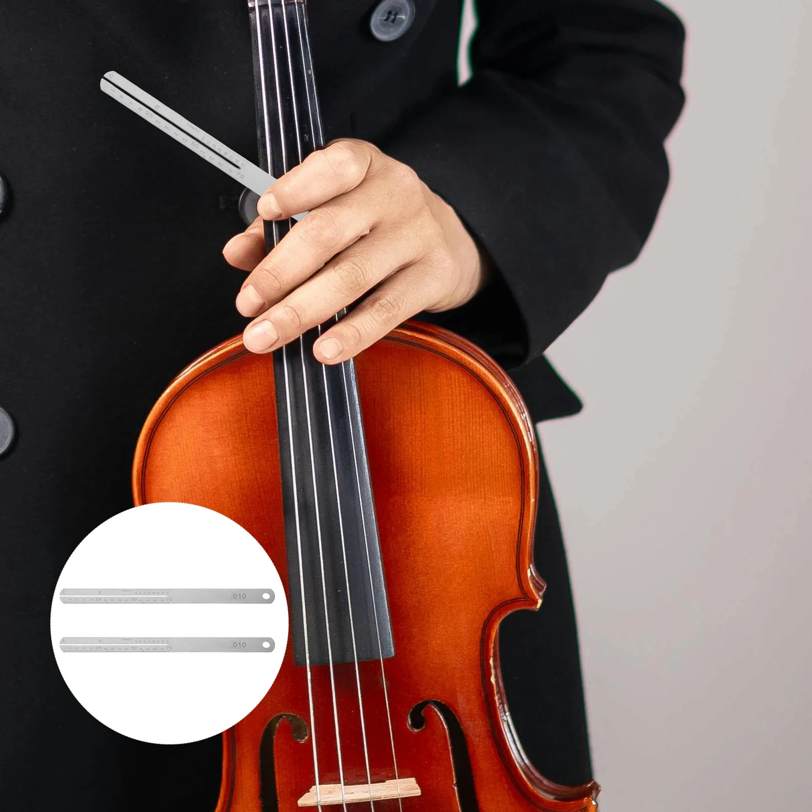 

1Pair Fingerboard Fret Protector Stainless Steel Fretboard Guard Repair Tool Guitar Bass Fret Measuring Ruler Installation Gauge