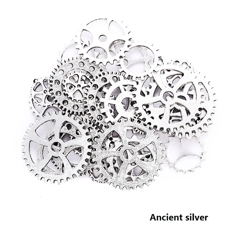 30pcs 10 Color GearsSmall Size 8-15mm Mix Alloy Mechanical Steampunk Cogs & Gears Diy Accessories