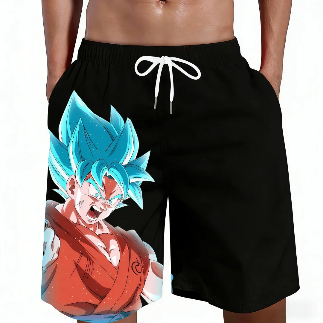 Pantalones Cortos de Playa para Hombre y Niños, Diseño de Dragon Ball Goku Super Saiyan Blue, Secado Rápido, Combinables en Familia, Versátiles, de Alta Calidad, Novedad 2026