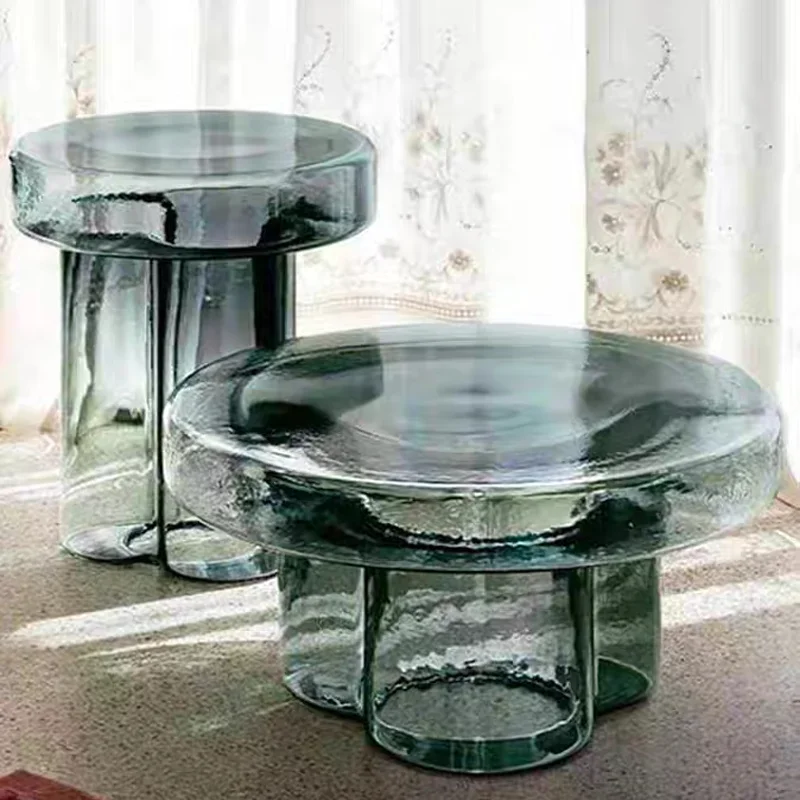 Colourful Glass Living Room Coffee Tables Luxury Art Balcony Sofa Side Modern Nordic Coffee Tables Aesthetic Room Decoration