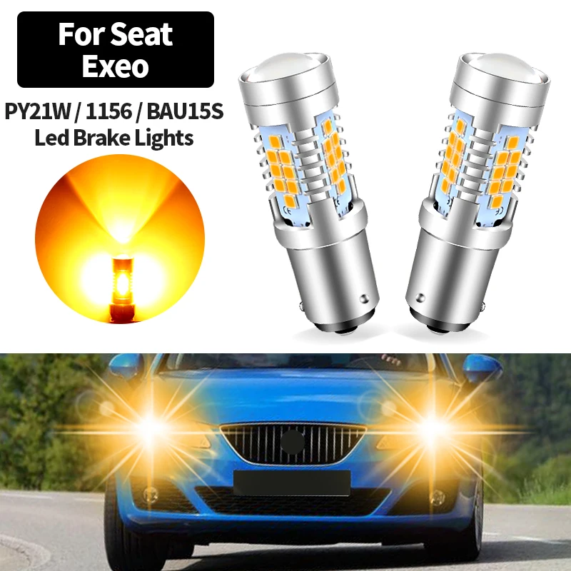 Canbus BAU15S PY21W LED Turn Signal Lights Yellow Lamps Bulbs 30SMD No Hyper flash For Seat Exeo 3R ST 2008-2013 Car Accessories