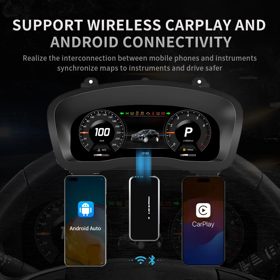 12.3 بوصة لكاديلاك XT5 XT6 2016-2023 سيارة الرقمية العنقودية LCD لوحة القيادة السيارات متر ترقية الظاهري قمرة القيادة عداد السرعة العرض