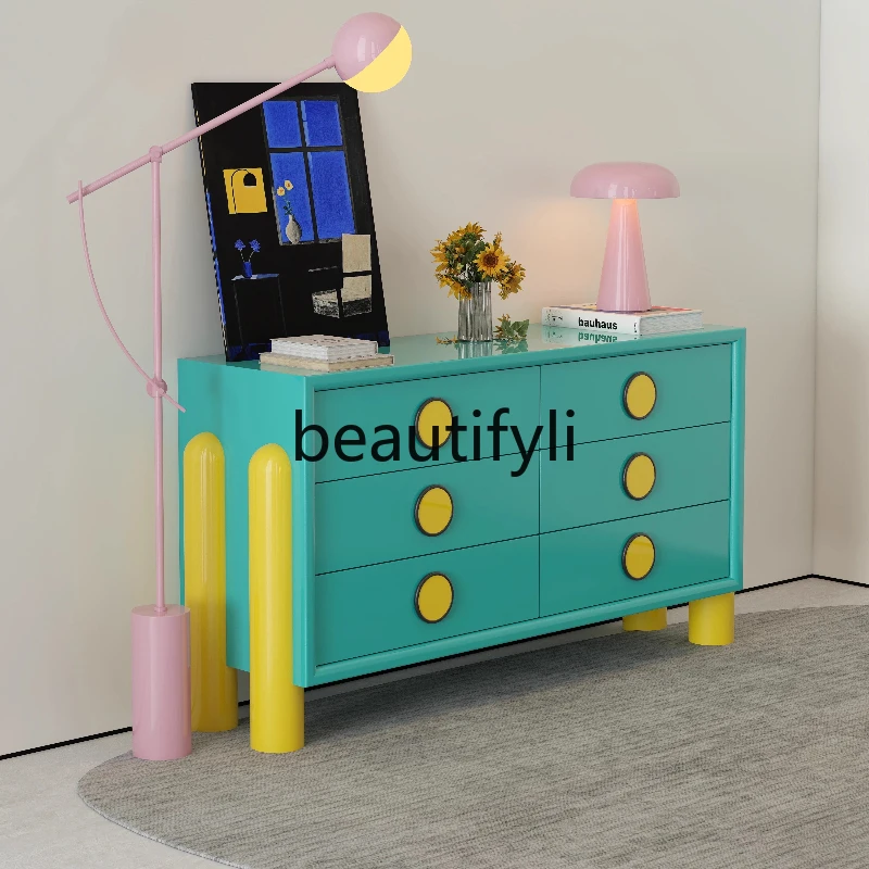

Italian minimalist side cabinet light luxury living room artist home storage locker