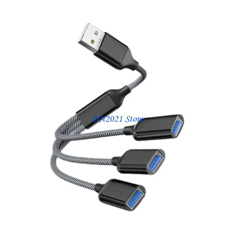 F3KE USB to USB 2.0 Adapter OTG Cable 3 in 1 USB 2.0 Splitter Fast Charging with USB 2.0 Connectors for Tablet Phone