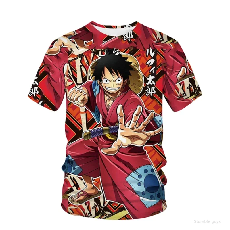 Herren One Piece Anime T-Shirt Shanks Moderner Druck Jungen Kleidung Mädchen Kurzarm Herren Jersey Lässig Leichtgewichtig