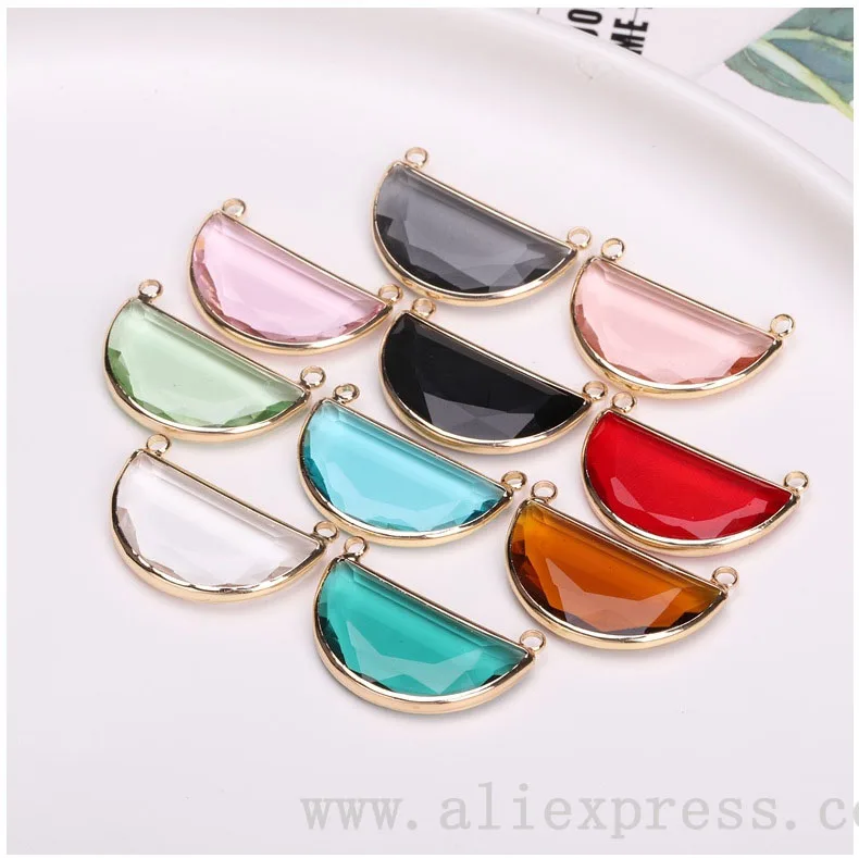 10pcs/ Bag Fashionable and personalized design semi transparent crystal pendant DIY accessory accessories
