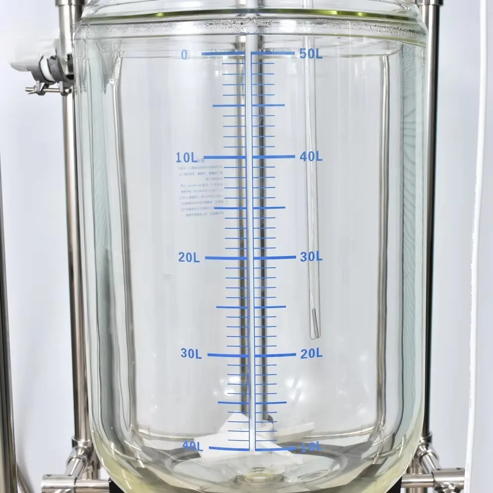 Lab Equipment Jacketed Glass Reactor 50L 100L