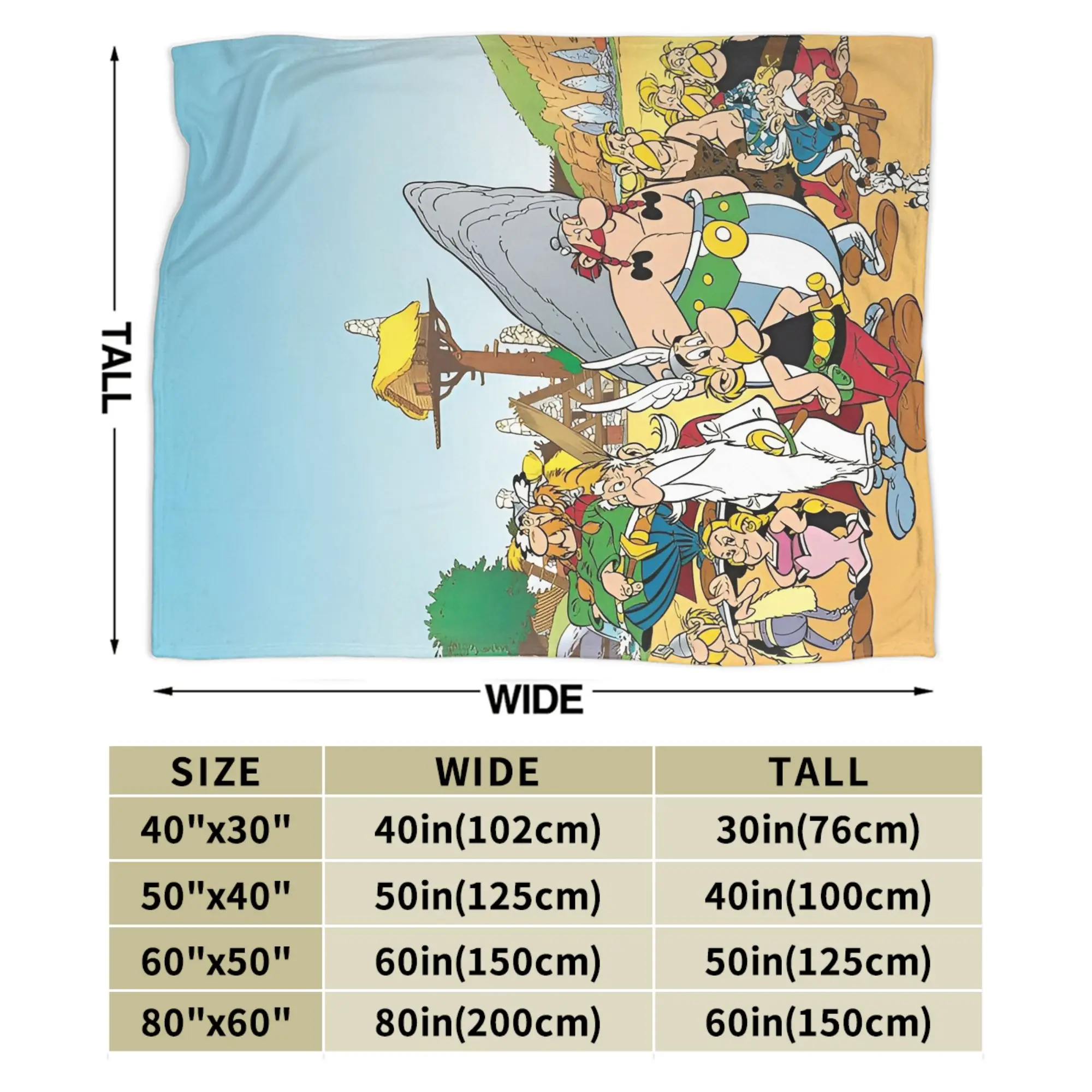 أستريكس مضحك كوميديا Obelixes البطانيات الكرتون الفانيلا الجدة الدافئة رمي البطانيات للمفرش كل موسم الأريكة
