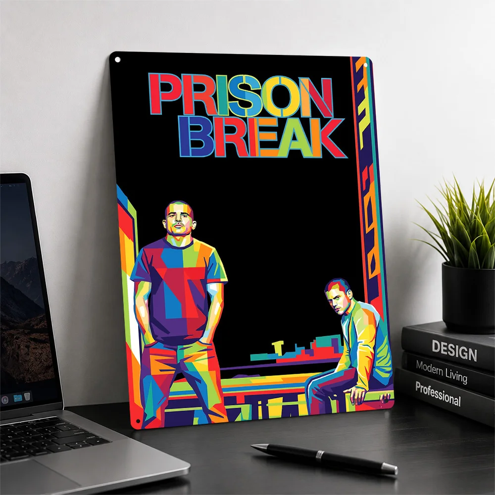 Prison Break Pop Art Personalized 3D Textured Metal Poster Wall Art Tinplate Sign for Decor Living Room Decoration Man Wand Deko