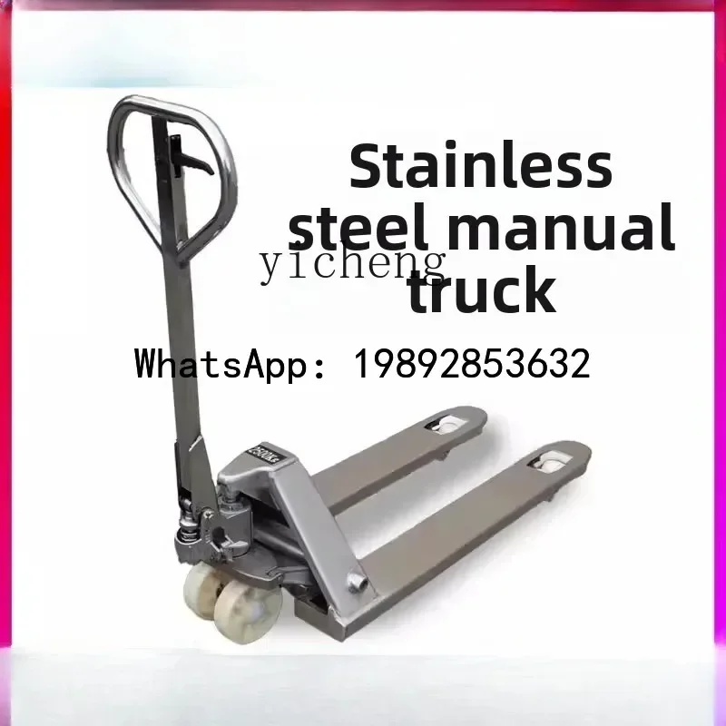 A1 304 stainless steel manual forklift hydraulic lift loading and unloading handling rider mopping cattle electronic forklift