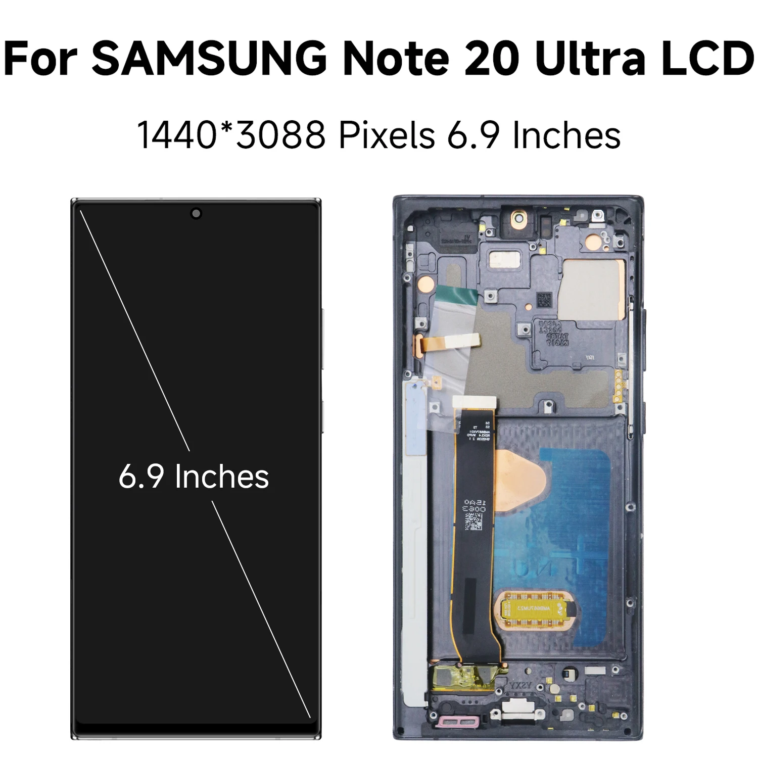 Note 20 Ultra Super AMOLED Screen Assembly, for Samsung Galaxy Note20 Ultra N985F N986B Lcd Display Digital Touch Screen Parts