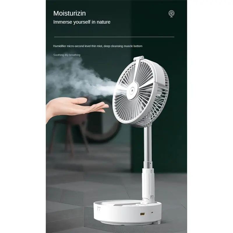 

[ABJZ] Портативный складной выдвижной напольный малошумный вентилятор-распылитель 7200 мАч, уличный вентилятор с дистанционным управлением, охлаждение стола для спальни, лето-B