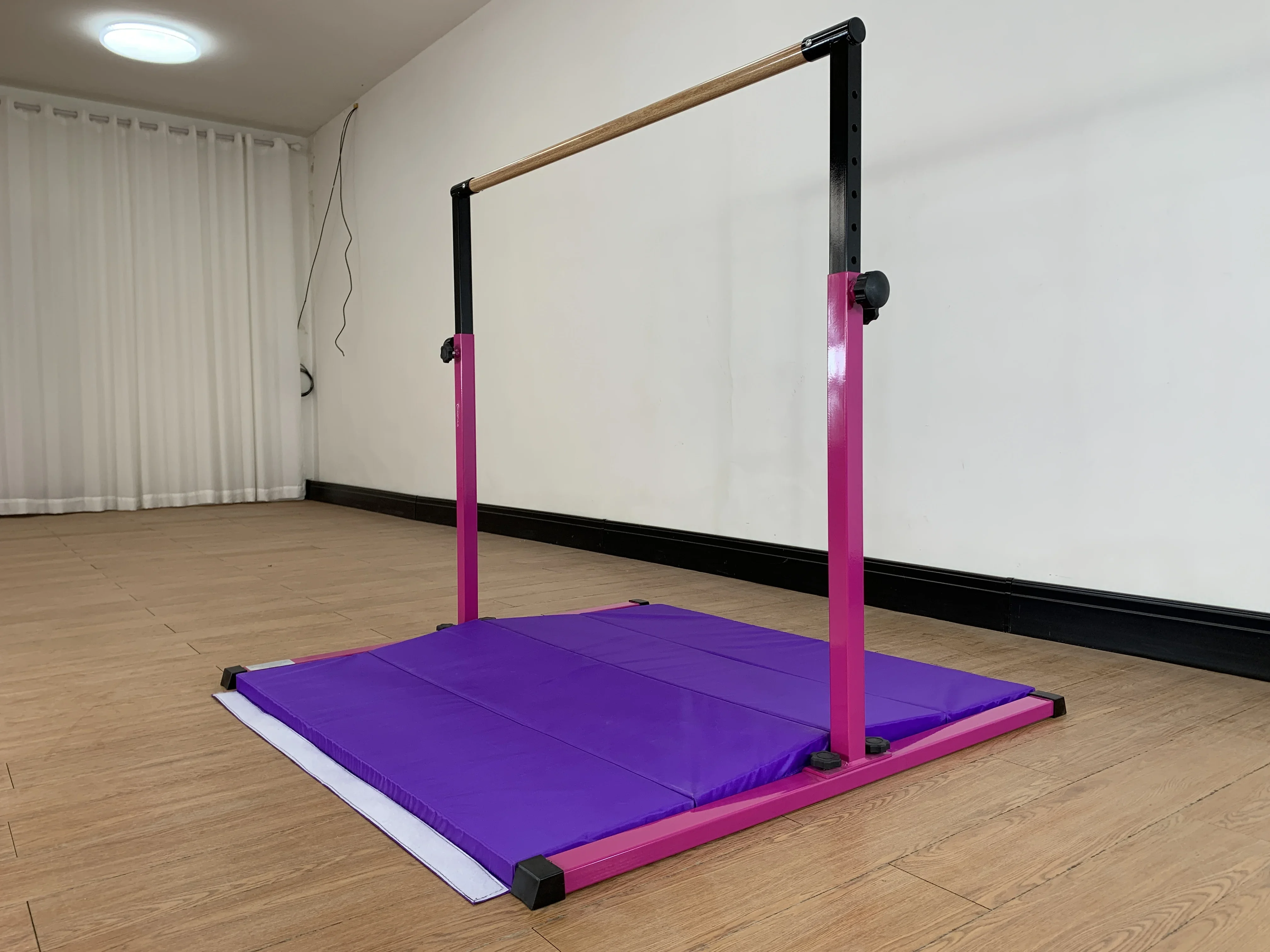 Junior cheaper Gymnastic training bar,popular purple height adjustable gymnastic kip bar 100% quality tested by factory