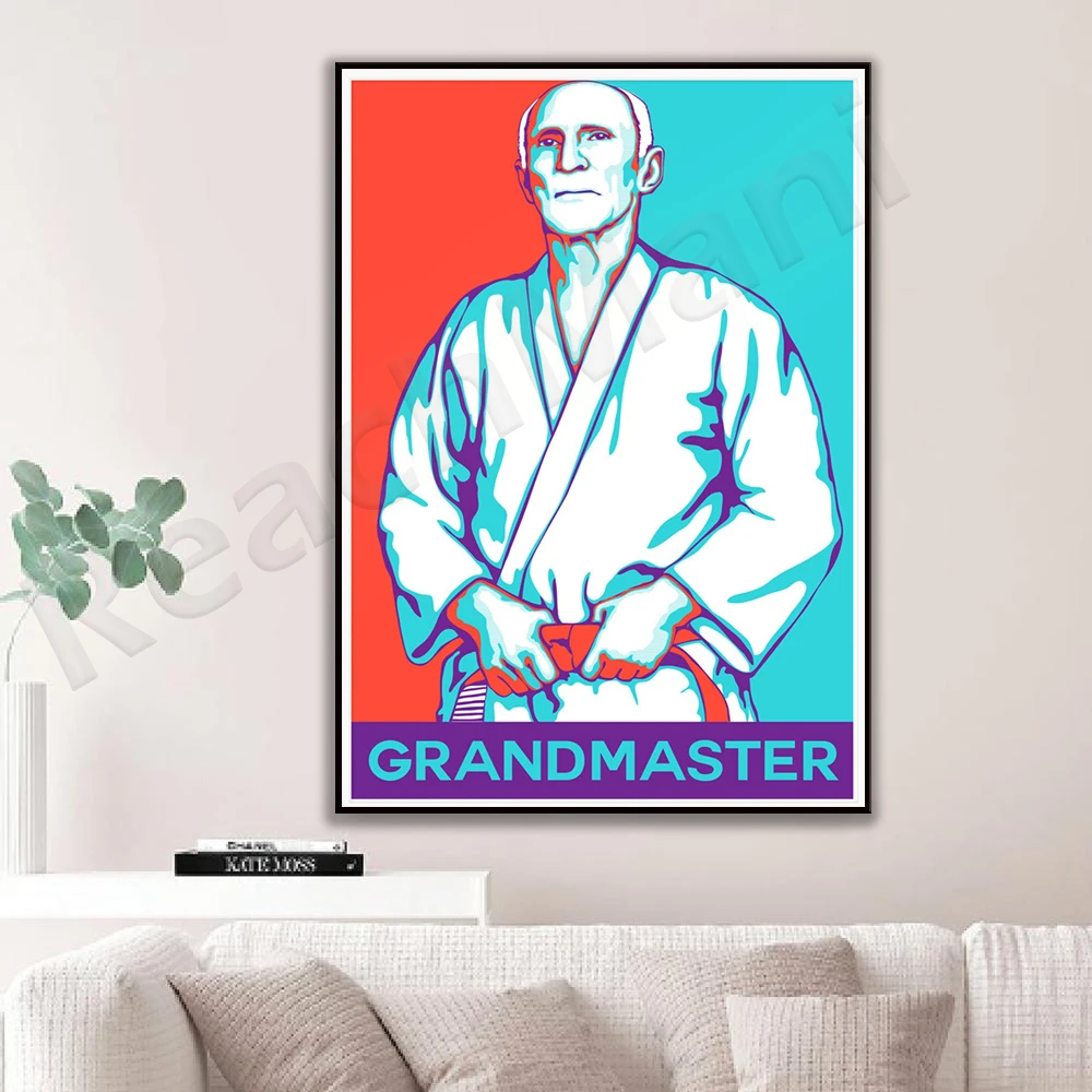 Helio Gracie BJJ Pop Art Poster Brazilian Jiu-Jitsu Master Vintage Poster Wall Art Home Decor Print Canvas Painting