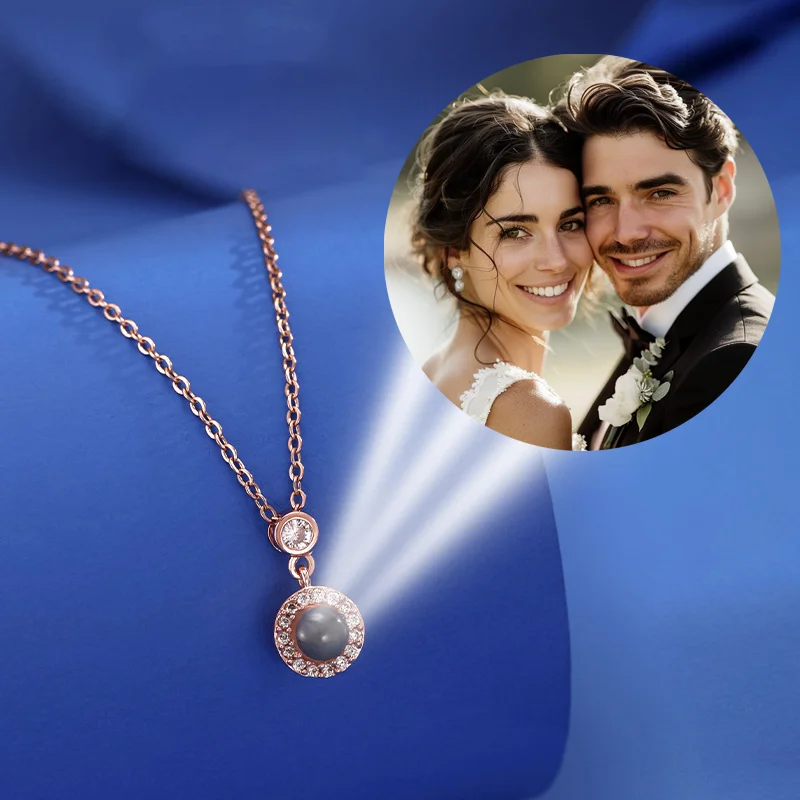 

Цветное фотопроекционное ожерелье на заказ, круглая подвеска, цепочка из нержавеющей стали для женщин, ювелирные изделия на день Святого Валентина, подарок на день рождения