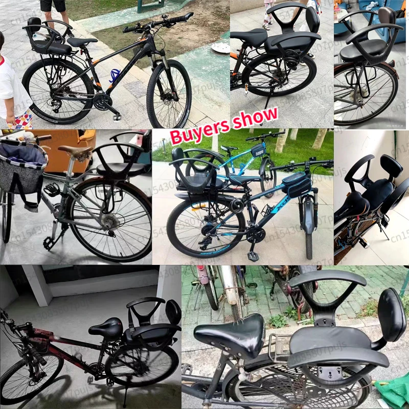 Bicycle Rear Child Seat Mountain Bike 1-10 Years Old Children Universal Rear Seat with Pedals and Armrests Leather Bike Saddle