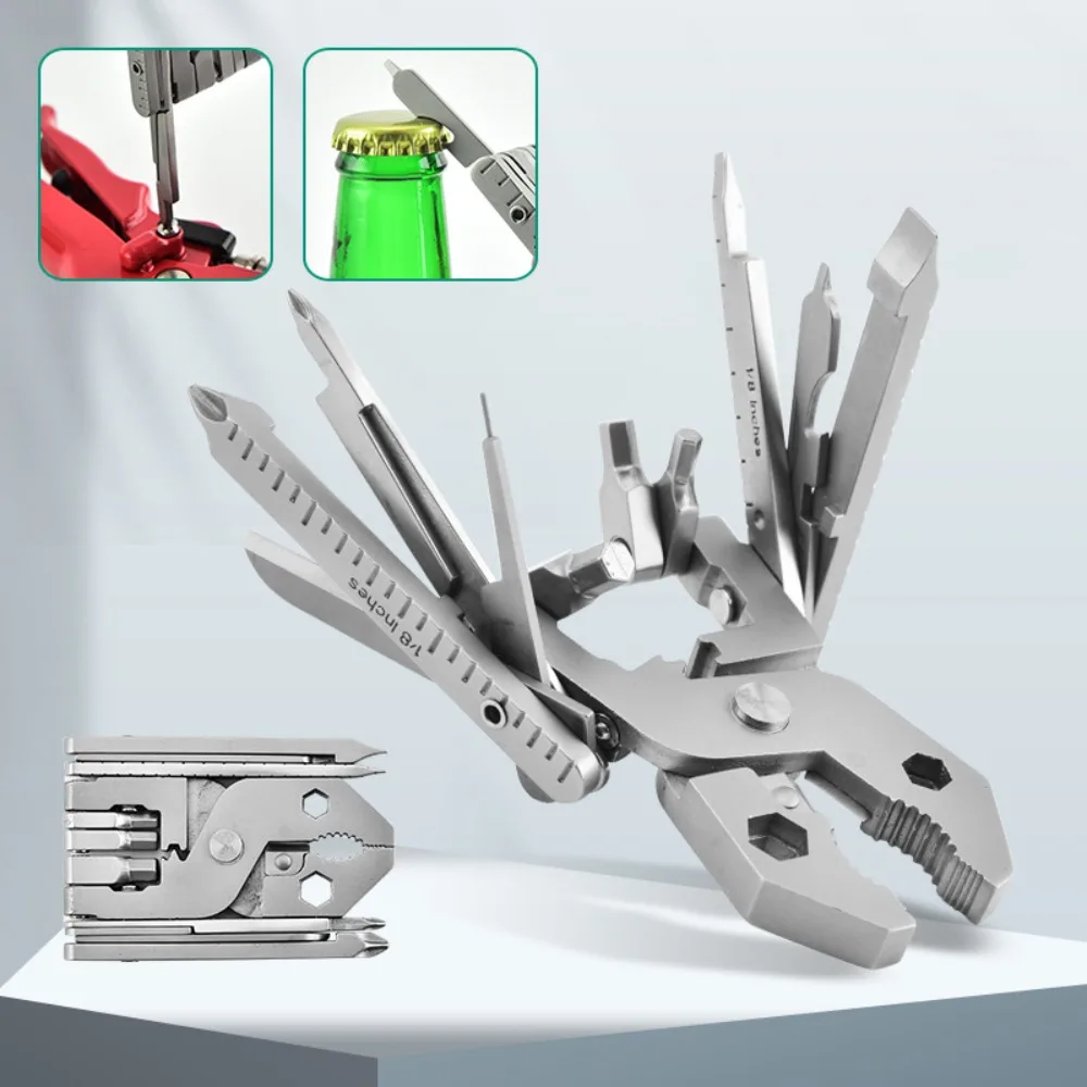 

25 in 1 Multi-purpose Pliers Stainless Steel Folding Pliers Screwdriver Combination Kit Outdoor Home Camping Multifunction Tool