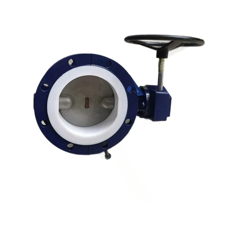 Flanged snail PTFE butterfly valve D341F-10Q cast steel lined PTFE turbine flanged butterfly valve