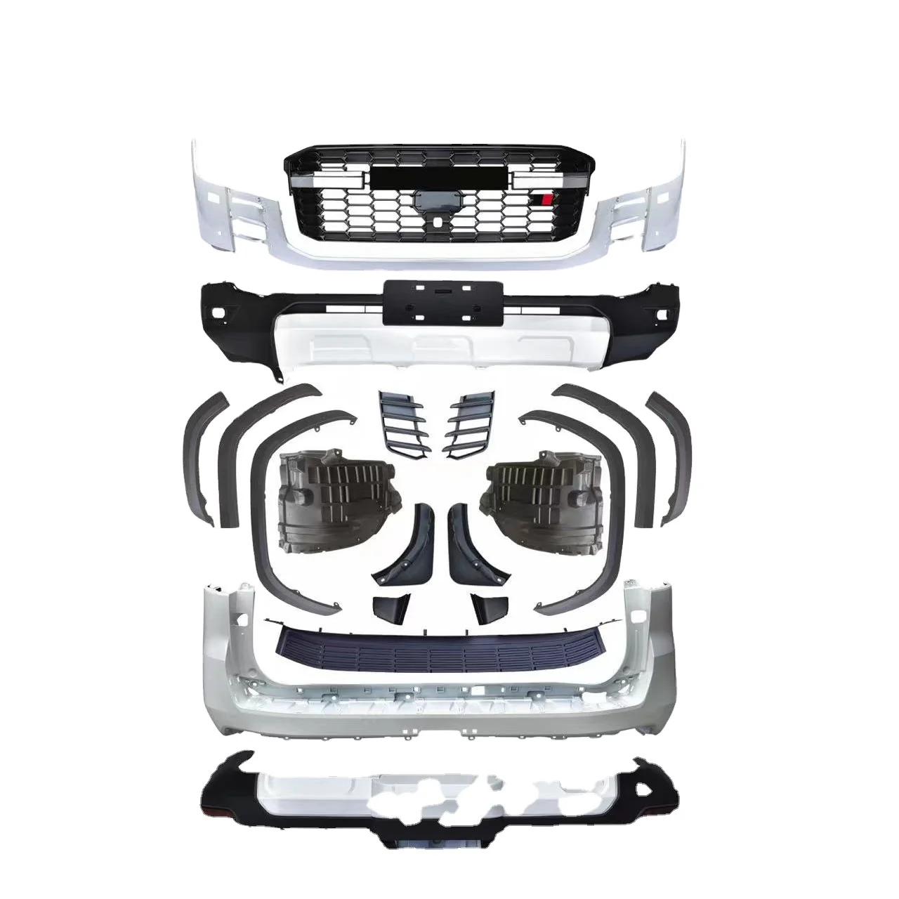 

TDCMY Car Body Kits PP Head Light Front Bumper Rear Lamp Bumper Guard Grille Lamp Cover for 2022 Land Cruiser LC300GR