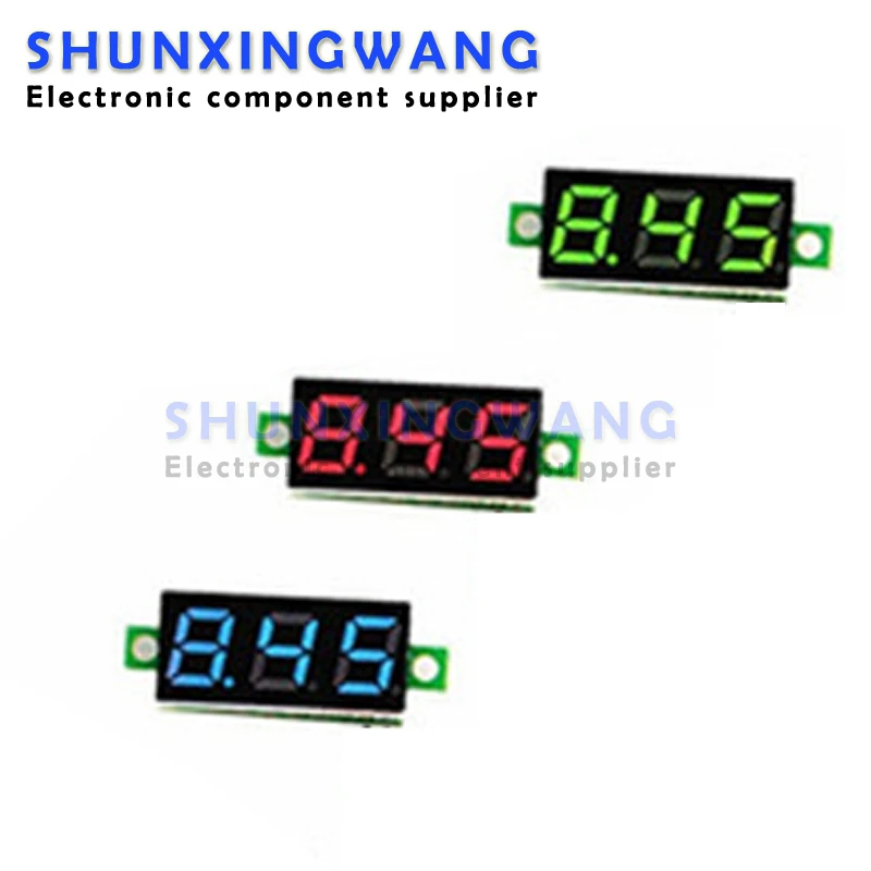 0.36'' 0.36 inch Digital tube DC4.5V-30V Two-Line Variable Precision Digital Display Digital Voltmeter Red Blue Green