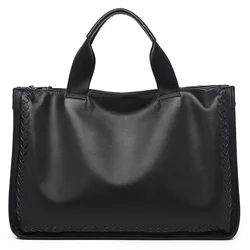 Bolsos de cuero genuino 100% para hombre, bolsos de hombro de negocios, bolsos de ordenador, maletines de piel de oveja, bolsos de mensajero tejidos de cuero