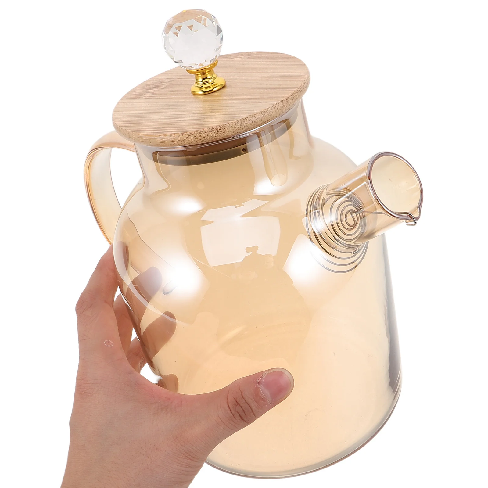 

1.8L Glass Water Pitcher Shatter Resistant Clear Cold Drink Dispenser With Spout Handle Leakproof For Home Party Outdoor Use