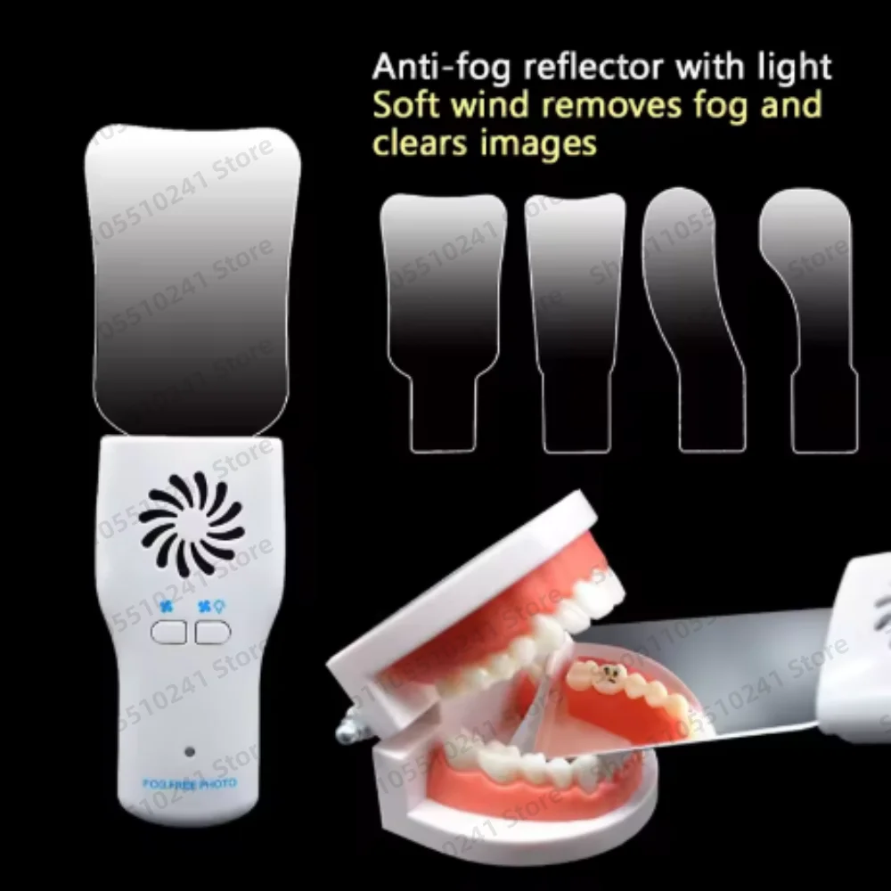 Stainless Steel Plate Set Dental Anti-Fog Photo Mirror with Led Light High Hardness Dental Photography Defog Reflector