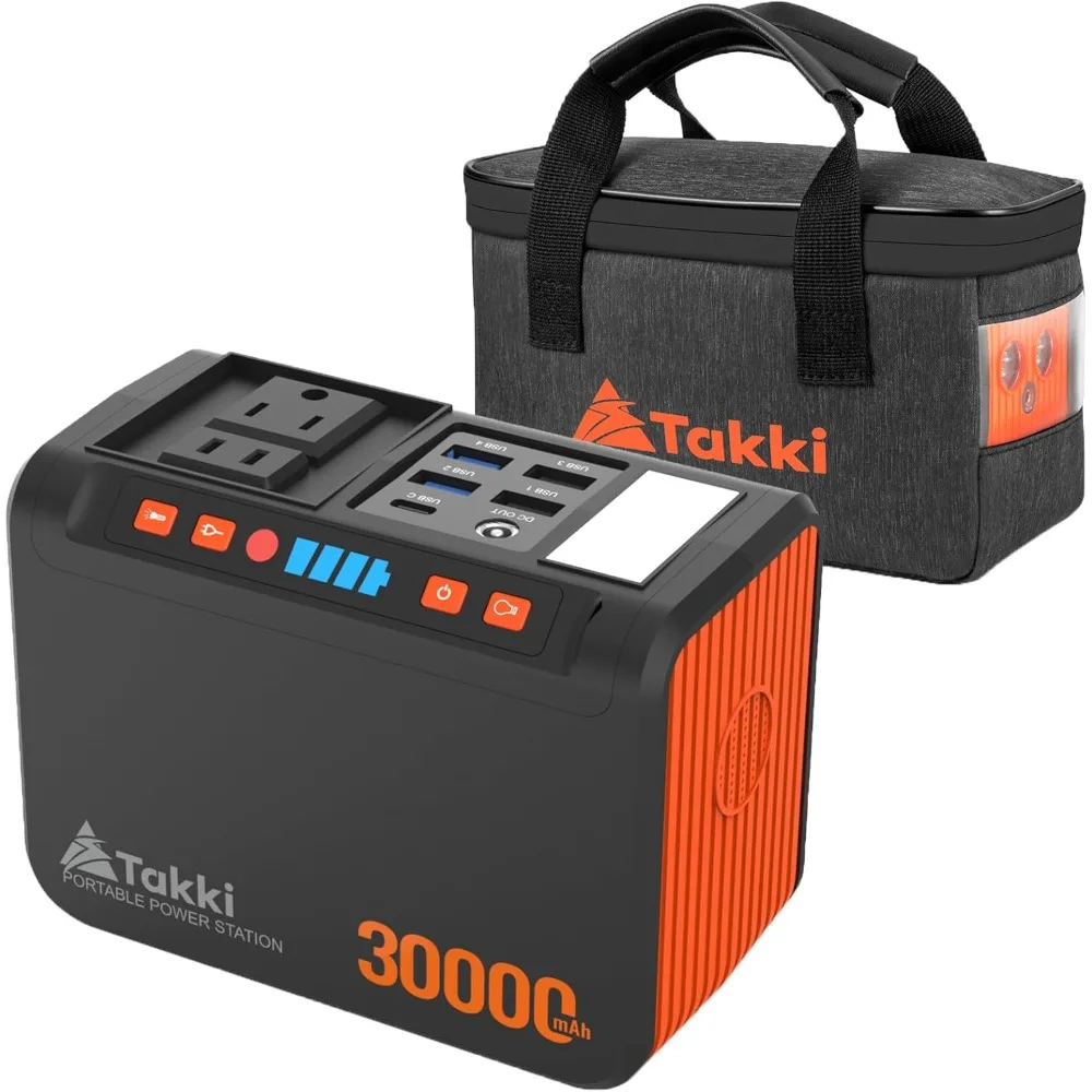 

Портативная электростанция 111 Втч с сумкой для переноски, компактным генератором литиевых батарей с розеткой переменного тока 120 Вт и USB-портами