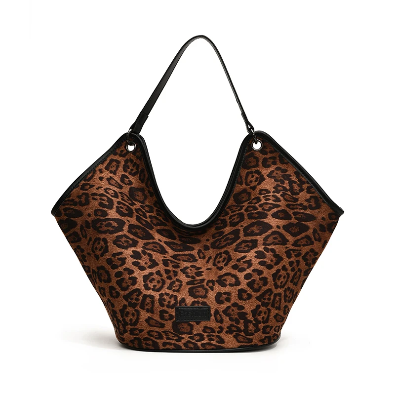 Large Capacity Women's Leopard PU Leather Underarm Shoulder Bag Luxury Designer Ladies Travel Handbag Casual Tote Messenger Bag