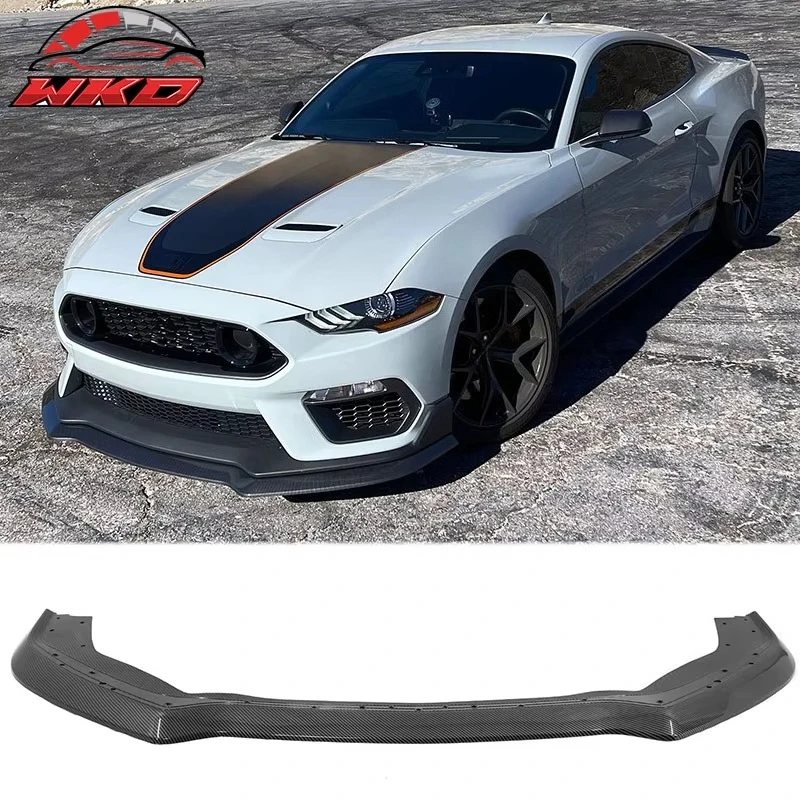 Front Bumper Lip For Mustang 2021-2023 Mach 1 Handling Package Carbon Fiber Print Diffuser Chin Guard Protector