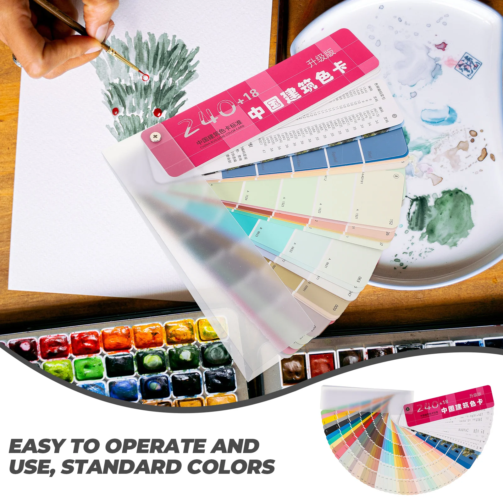 

1 set Paint Color Card 258 Colors National Paint Cards Durable Easy Use Plastic Sheets Samples Tools