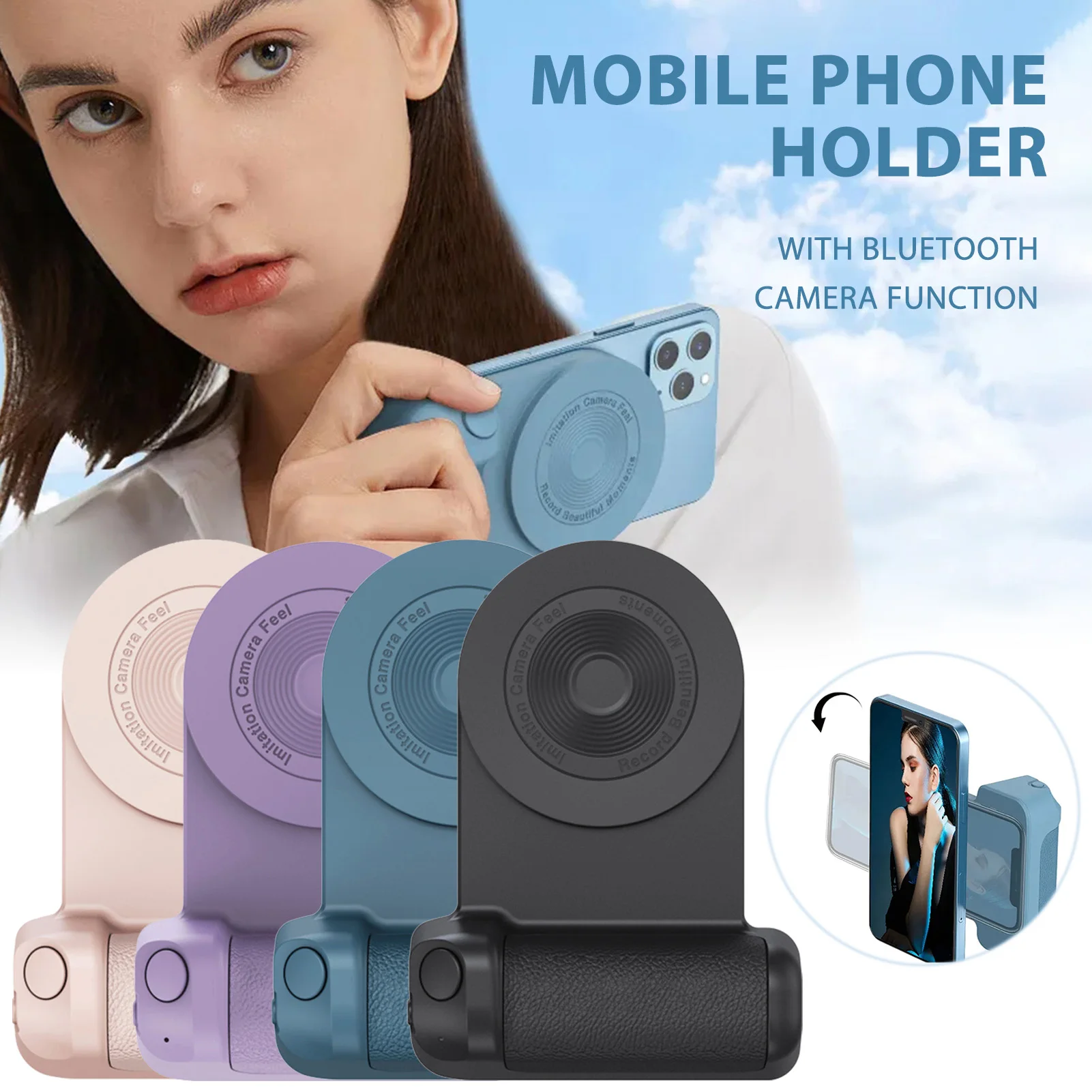 

Magnetic Camera Handle Phone Holder Bluetooth-compatible Bracket Grip Charging Multifunctional Selfie Photo Bracket for Android