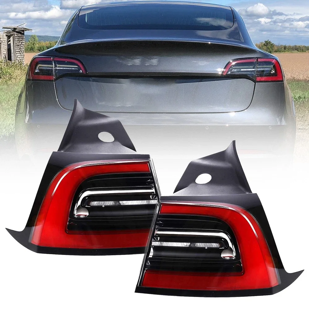 

Подходит для Tesla Model 3 Model Y 2017-2023, светодиодные задние фонари, задний стоп-сигнал, указатель поворота, противотуманная фара OEM 1077399-00
