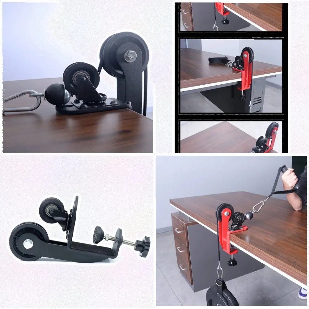 Armwrestling Pulley System for Desktop with Secure Clamp and Pin Suitable for Wrist and Arm Muscle Rehabilitation