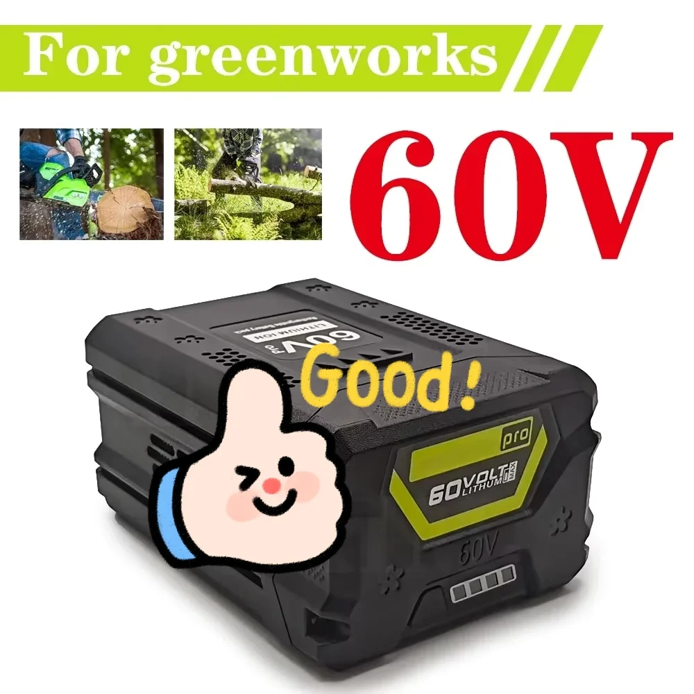 60V Rechargeable Battery 10Ah Lithium-ion for Greenworks pro 60V Lawn Mower Trimmers Edgers Chainsaws Pole Saws Blower