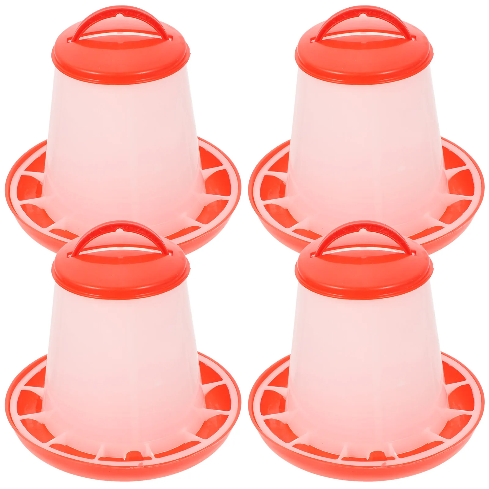 

4pcs Feeder Hanging Chicken Poultry Sturdy Plastic Container Bird Chicken Food Feeding Dispenser Food Dry Wet Trough