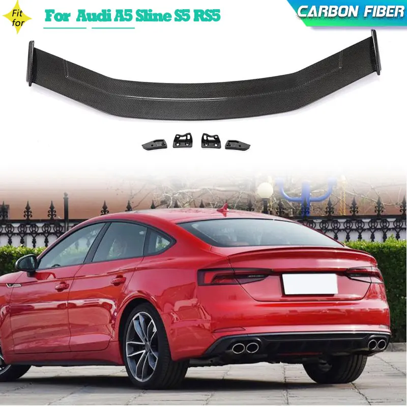 

Carbon Fiber Car Rear Trunk Spoiler Wings For Audi A5 Sline S5 RS5 Sportback 2017-2019 Racing Rear Boot Lid Wing Lip