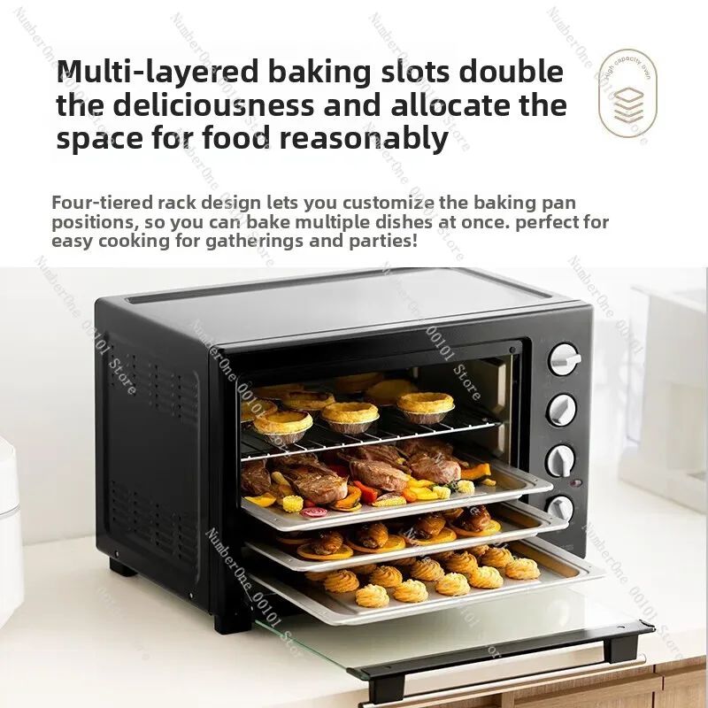 Electric oven, small and multi-warehouse for household use, double-layer quick heating