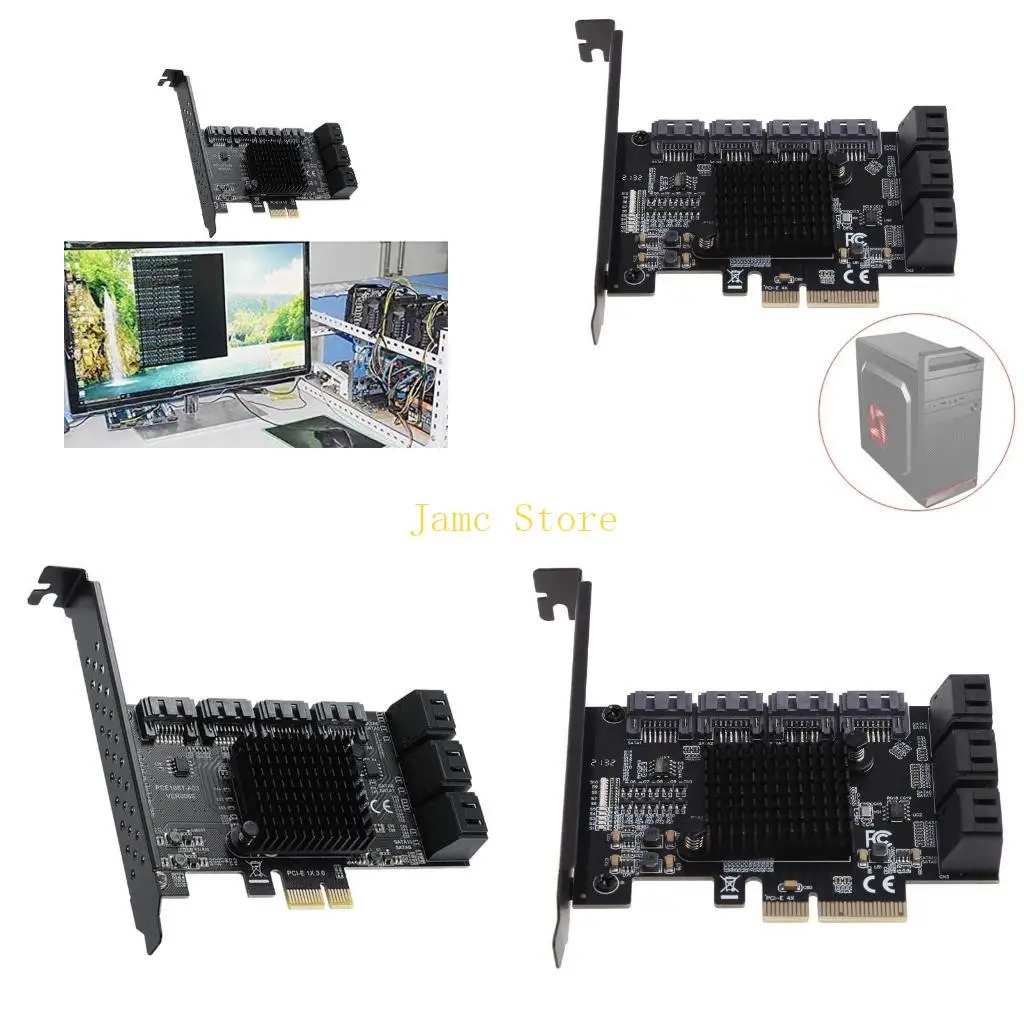 

LX0B 10-портовый адаптер PCIe-SATA PCI для Express x4-SATA, плата расширения.