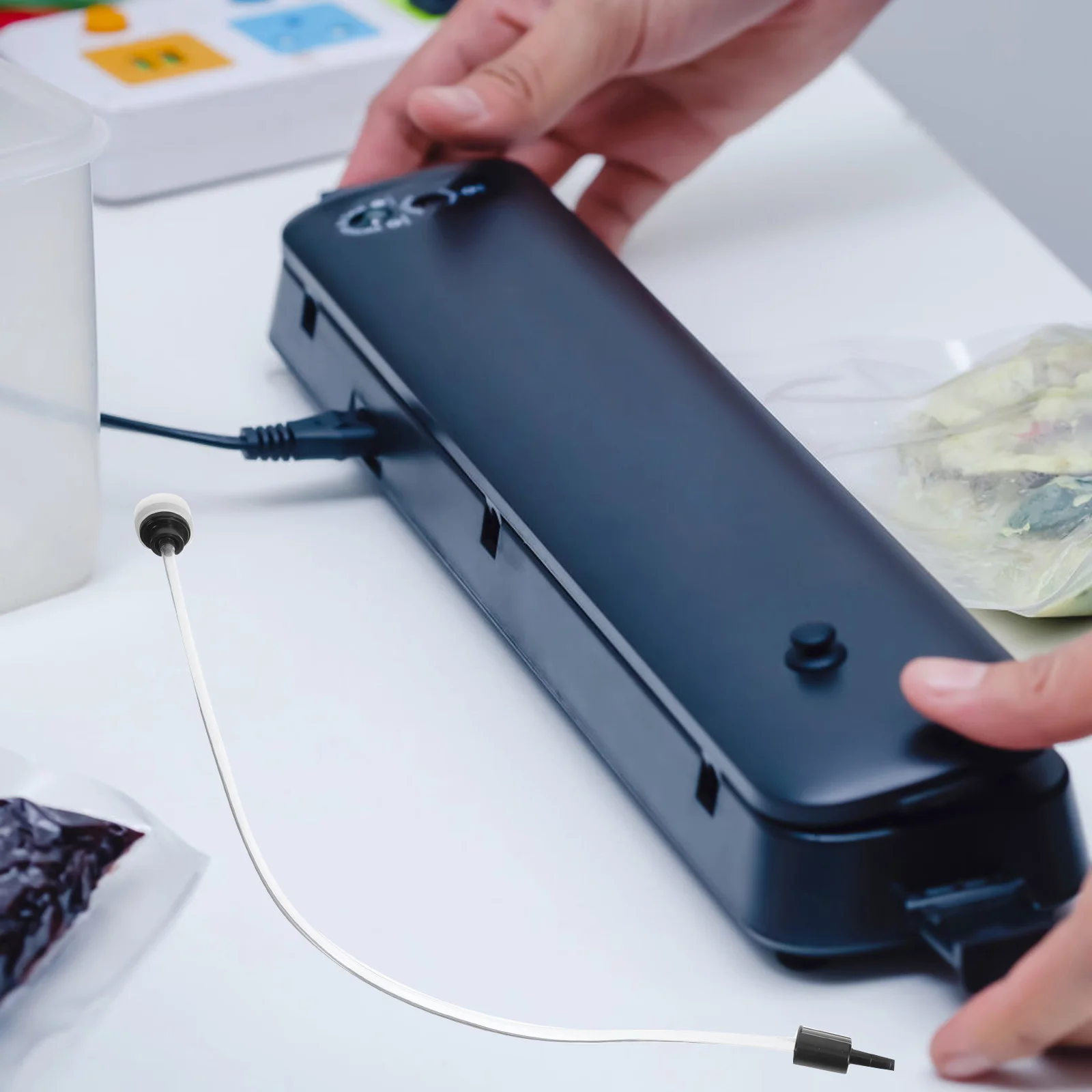 Vacuum Packaging Sealing Machine External Extraction Hose Special Hole Type Tube Link Storage Automatic Sealer Pipe