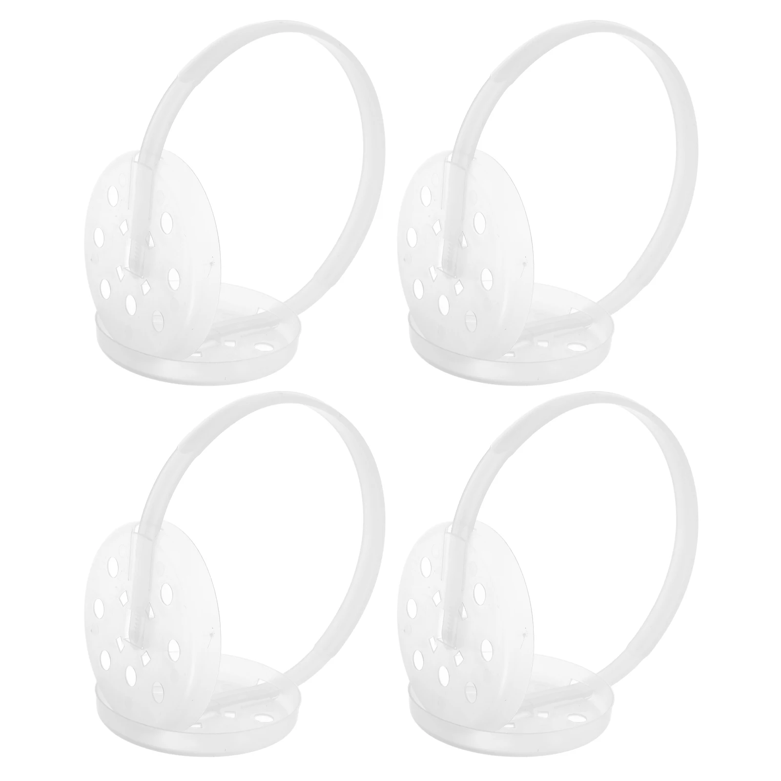 

4pcs Earmuff Stand Base Frame Accessories Plastic Holder 95mm Bowl Width Earmuff Parts Clear Rack