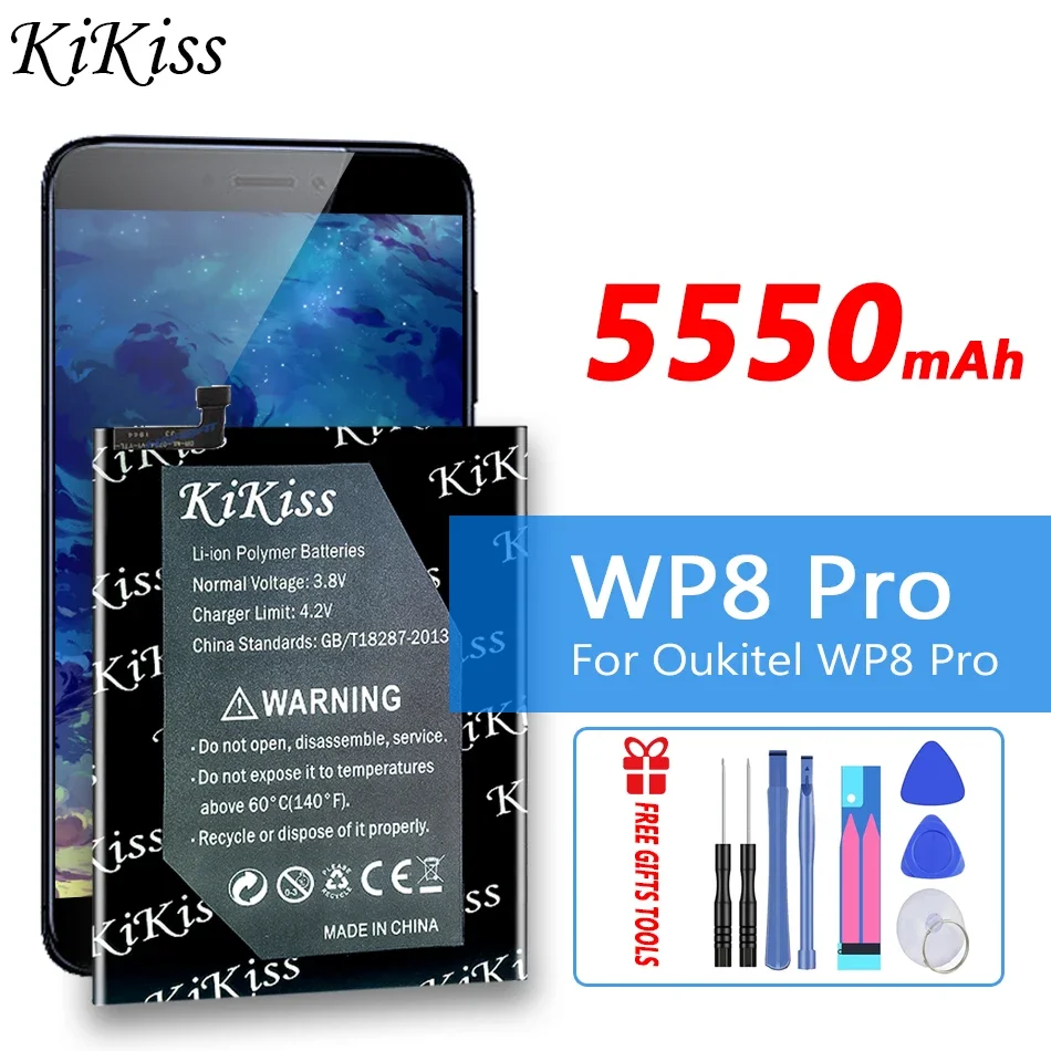 

KiKiss 5550mAh Battery for Oukitel WP8 Pro 6.49inch WP8Pro Mobile Phone Rechargeable Battery