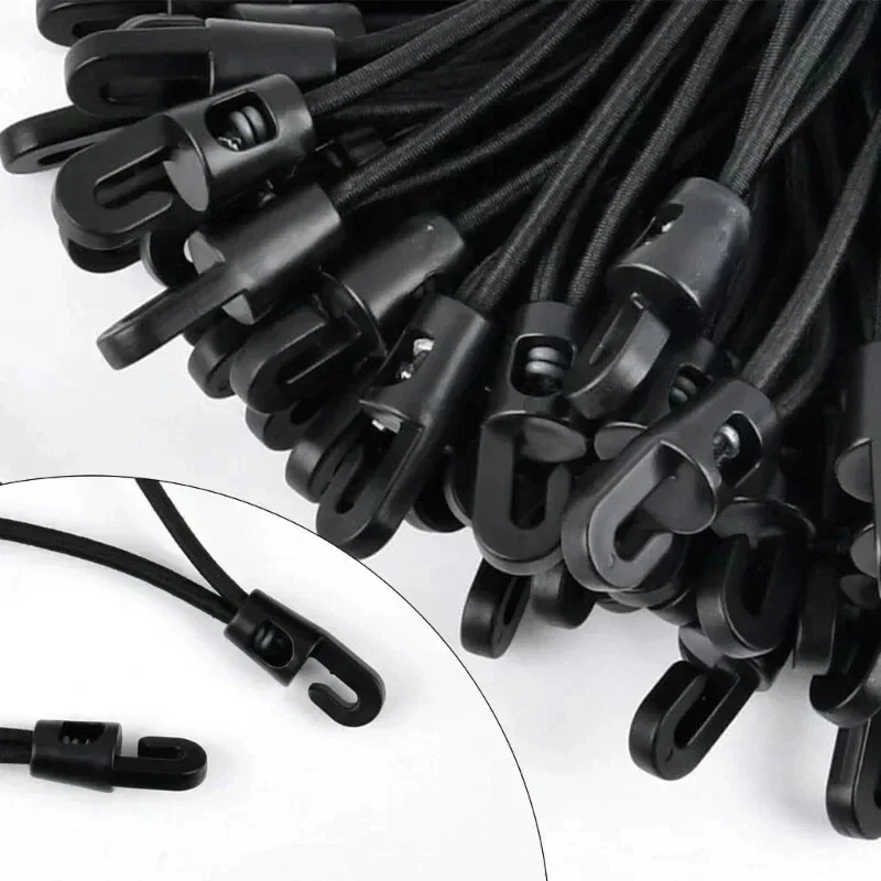 5–50 Stück elastische Bungee-Seile mit Haken, Mehrzweck-Bungee-Seile für Camping, Gepäck, Fahrräder, Autos, hohe Elastizität, feste Kordelbinder – Detail 10