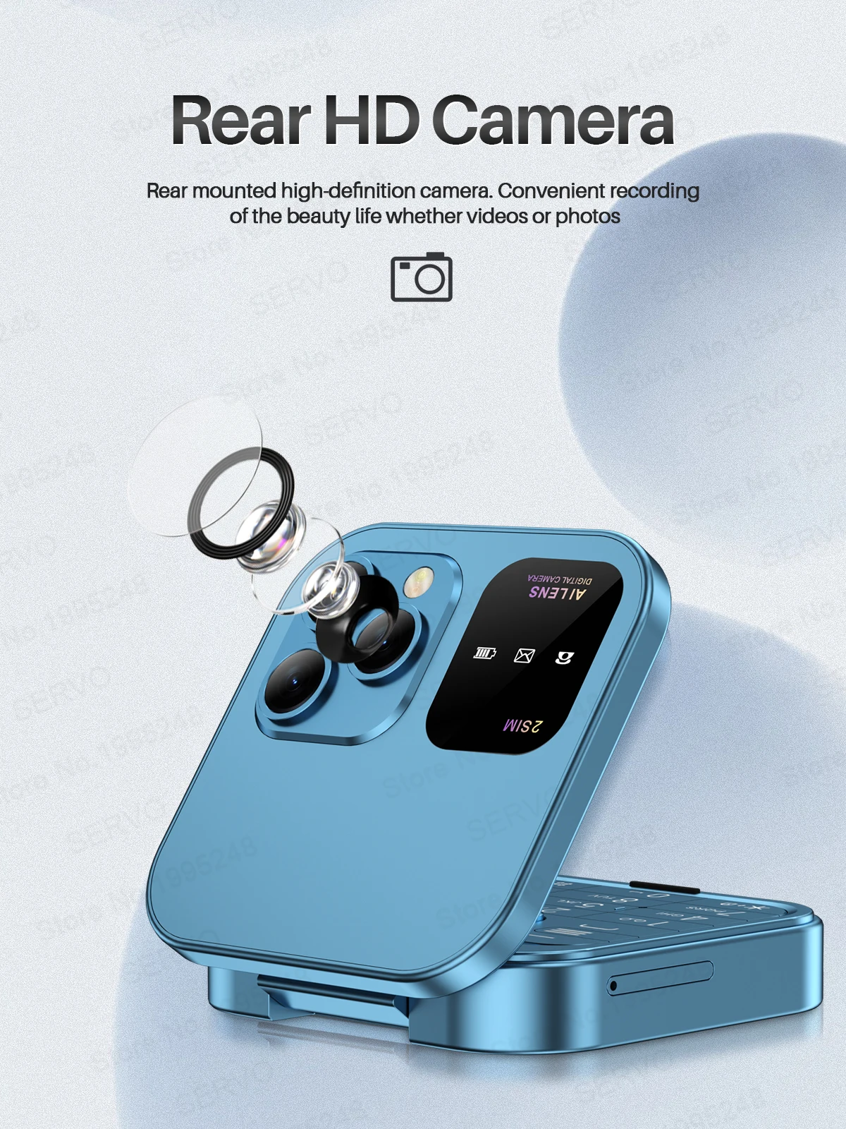 SERVO I16 PRO Mini Flip Mobile Phone Speed Dial FM Radio Blacklist Magic Voice 2G GSM Dual SIM Standby Small Foldable Cellphones