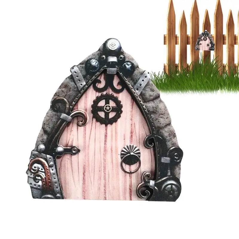 Mini porte d'elfe de jardin en bois nickel é, portes d'art de jardin pour arbres, maison, cour