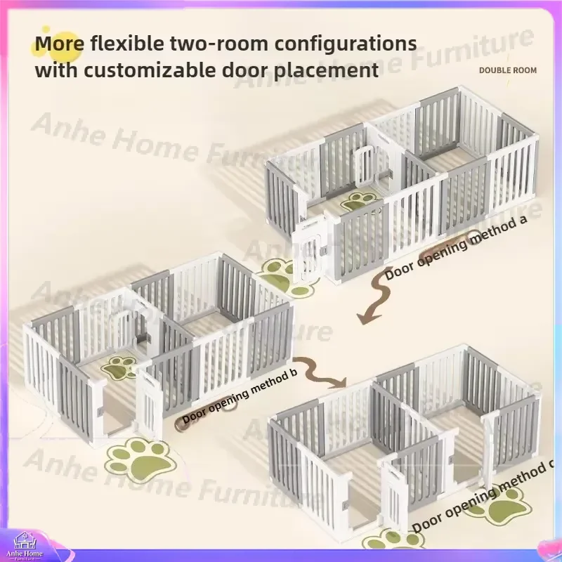 Portable Pet Fence Indoor Dog Playpen Safety Barrier Anti Escape Modular Dog Cage Free Splicing Puppy Pen Cat Partition