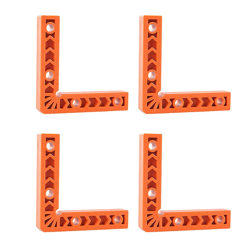 

4Pcs 90 Degree Right Angle Ruler Holder Positioning Squares Right Angle Woodworking Carpenter Tool Clamp Fixed Angle Gripper